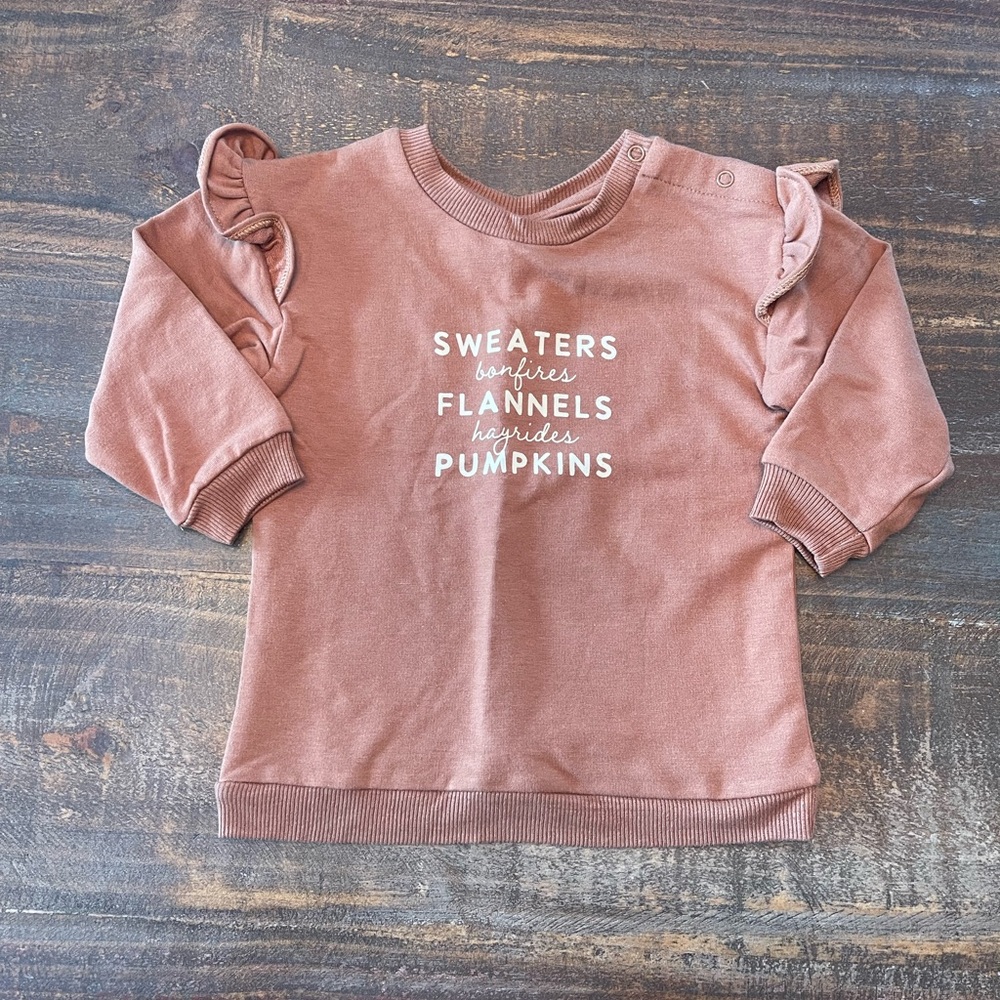 Graphic Sweatshirt with Ruffle Sleeves